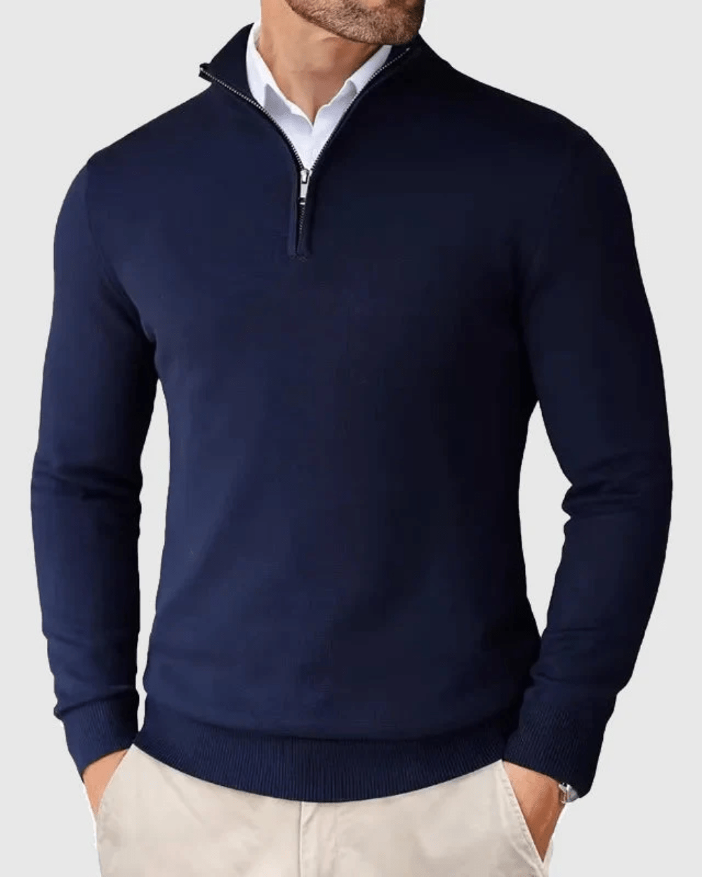 Jersey con cuello de cremallera