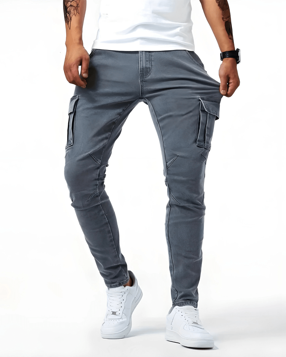 Pantalón cargo elástico